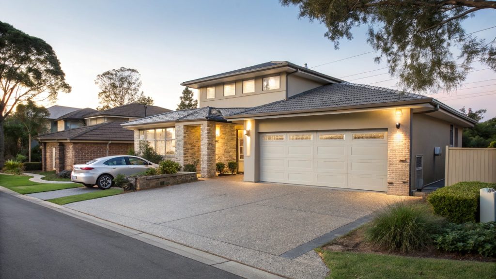 Modern insulated garage door on Liverpool family home showcasing enhanced curb appeal and quality construction