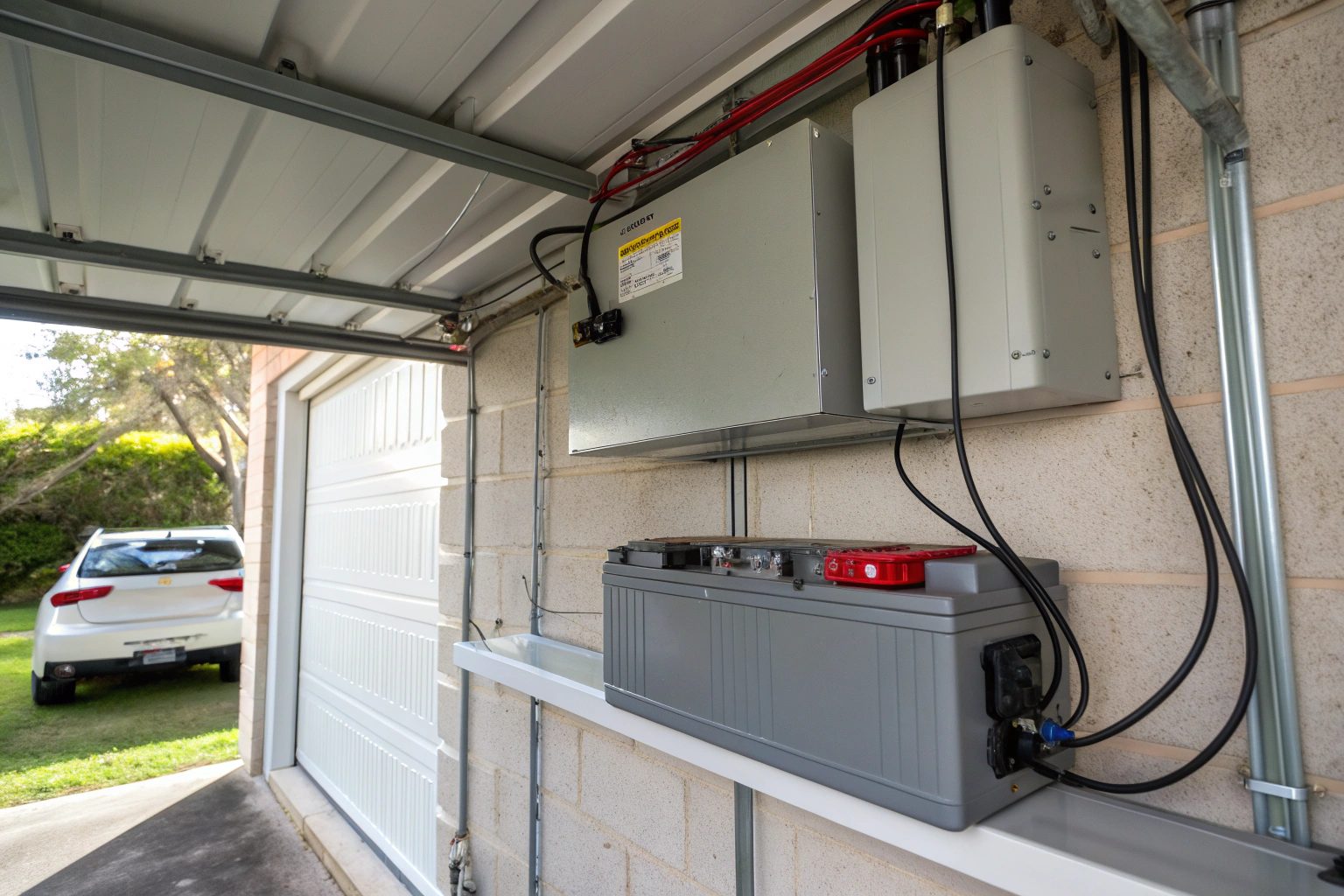 Traditional lead-acid battery backup unit for a garage door opener