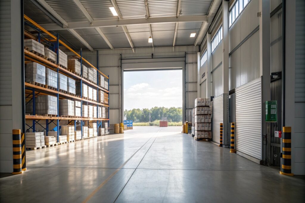 Interior view of professionally installed industrial door at Sydney warehouse