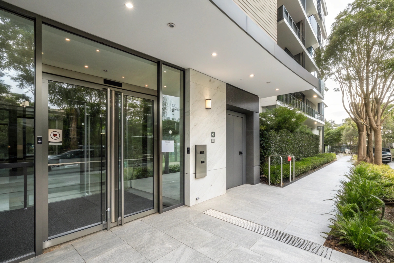 Automated garage door access control system St Leonards apartments